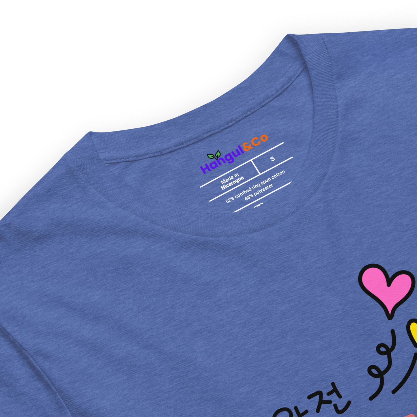 Premium Korean Meme T-Shirt|“완전 럭키비키잖아” (Lucky Bicky!)|Unisex-Bella + Canvas 3001|HEADER TRUE ROYAL(a vibrant French blue tone)(
